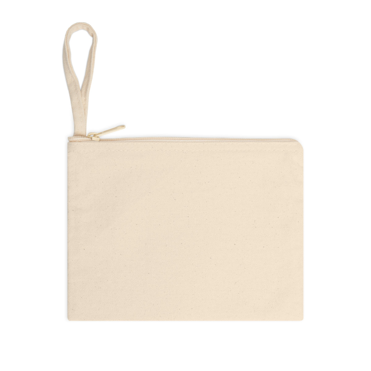 Plain natural canvas back of Hello Autumn wristlet pouch