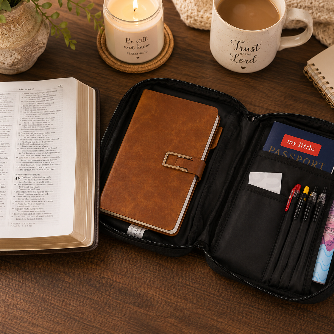 Refined by Fire Christian Bible Cover | Zippered Bible Case with Handle