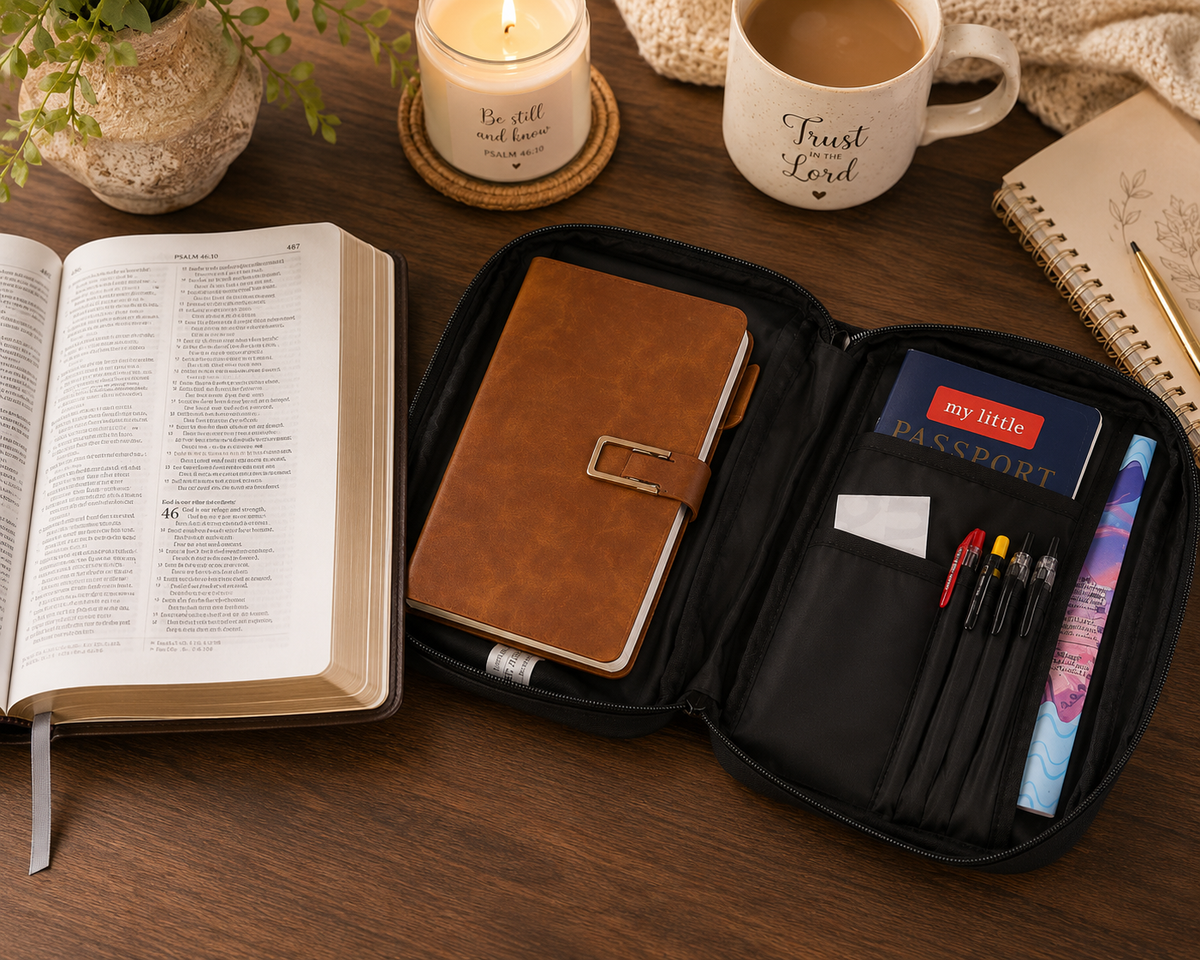 She Is Becoming Christian Bible Cover | Zippered Bible Case with Handle