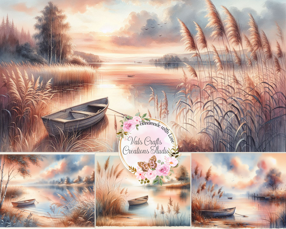 Lakeside Reverie – Printed Watercolor Paper Kit