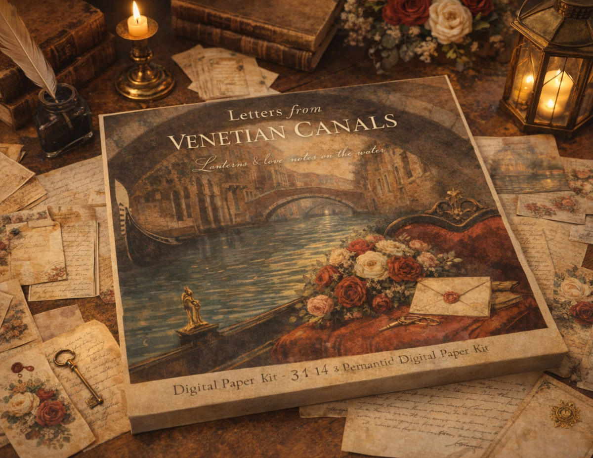 Letters from the Venetian Canals – Romantic Venice Paper Kit for Journaling