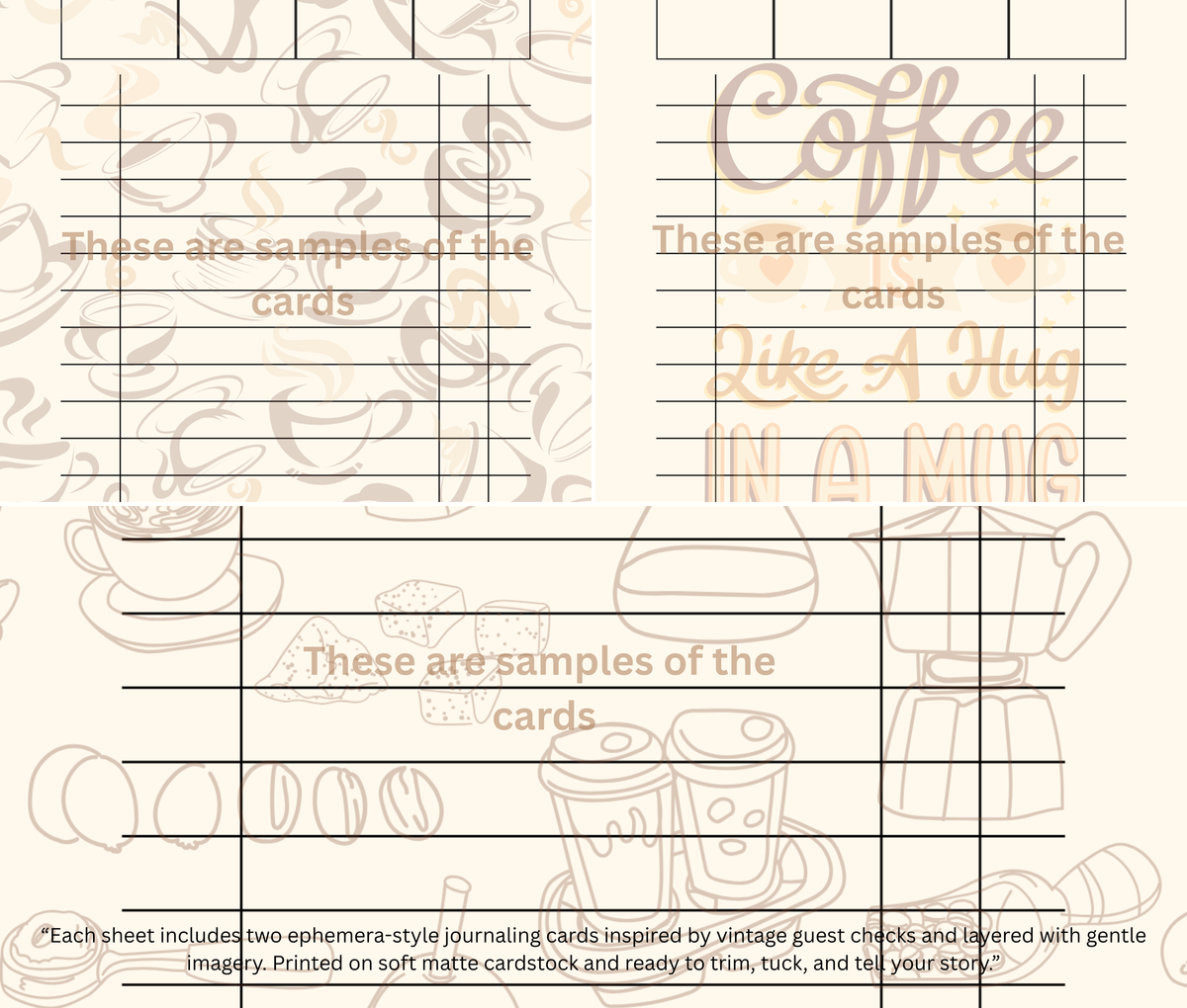 🌟 Coffee Orders – Themed Guest Check Set For cozy cafés and journaling sips 🌟