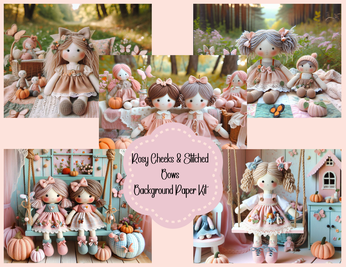 Rosy Cheeks & Stitched Bows – Background Paper Kit (Physical Kit)