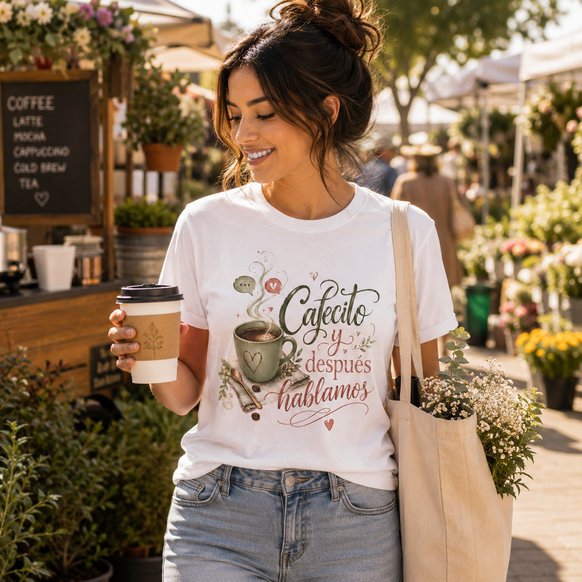 Cafecito y Después Hablamos Shirt, Funny Spanish Coffee Lover Tee