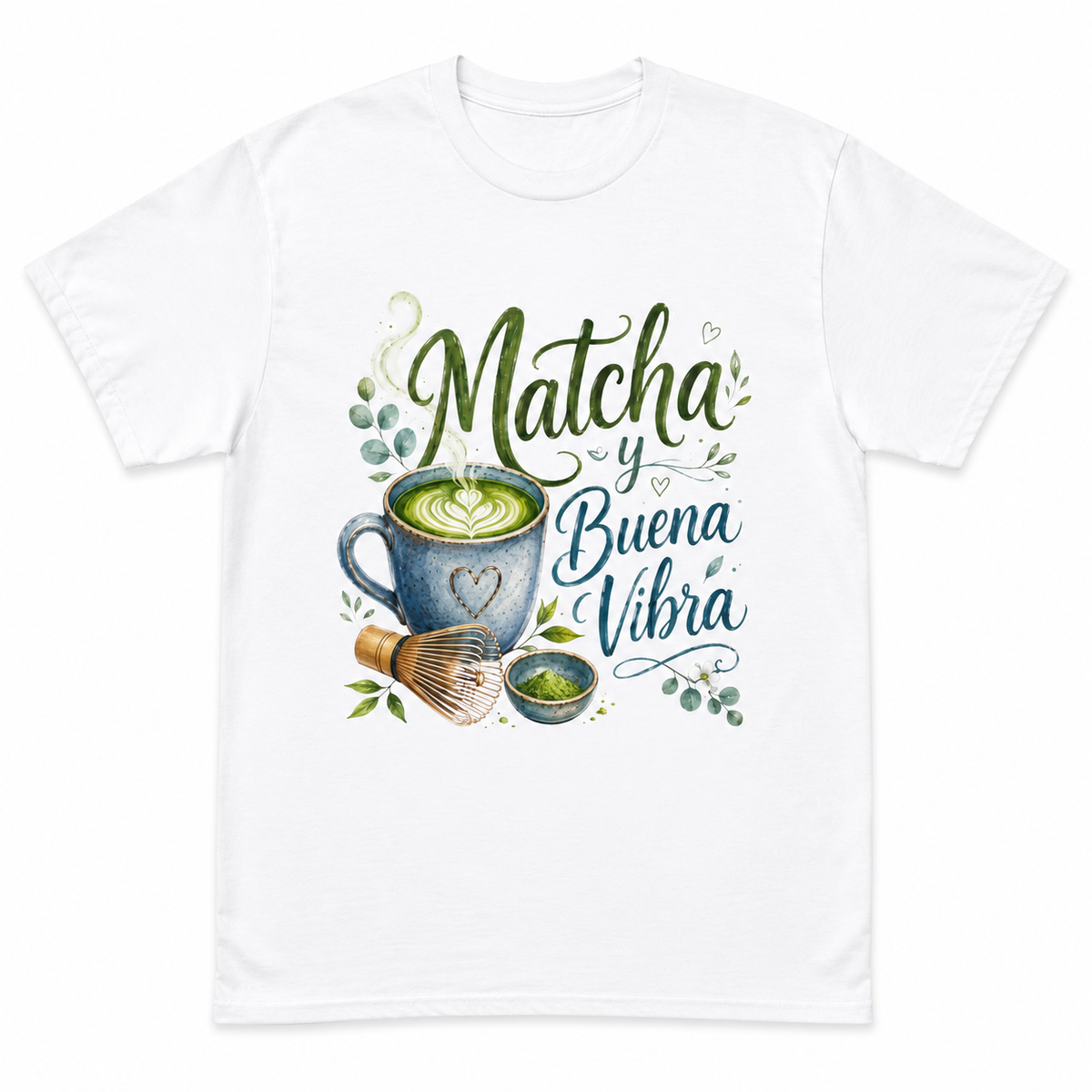 Matcha y Buena Vibra Shirt, Spanish Matcha Lover Tee