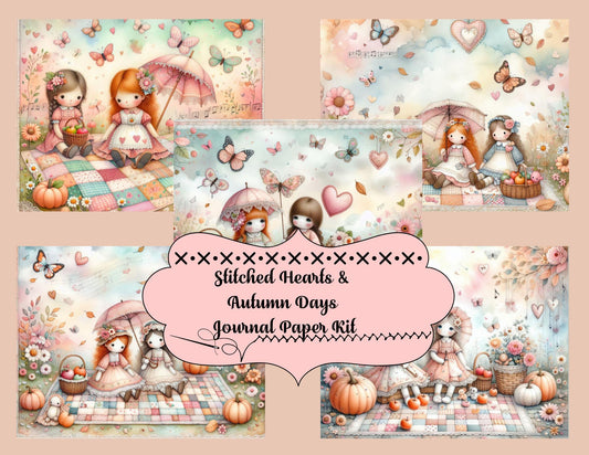 Stitched Hearts & Autumn Days Journal Paper Kit (Physical Item)