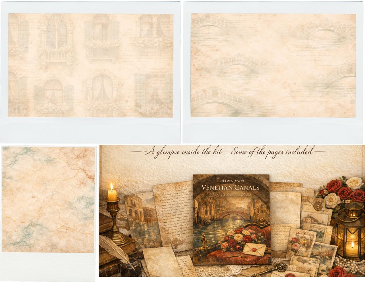 Letters from the Venetian Canals – Romantic Venice Paper Kit for Journaling