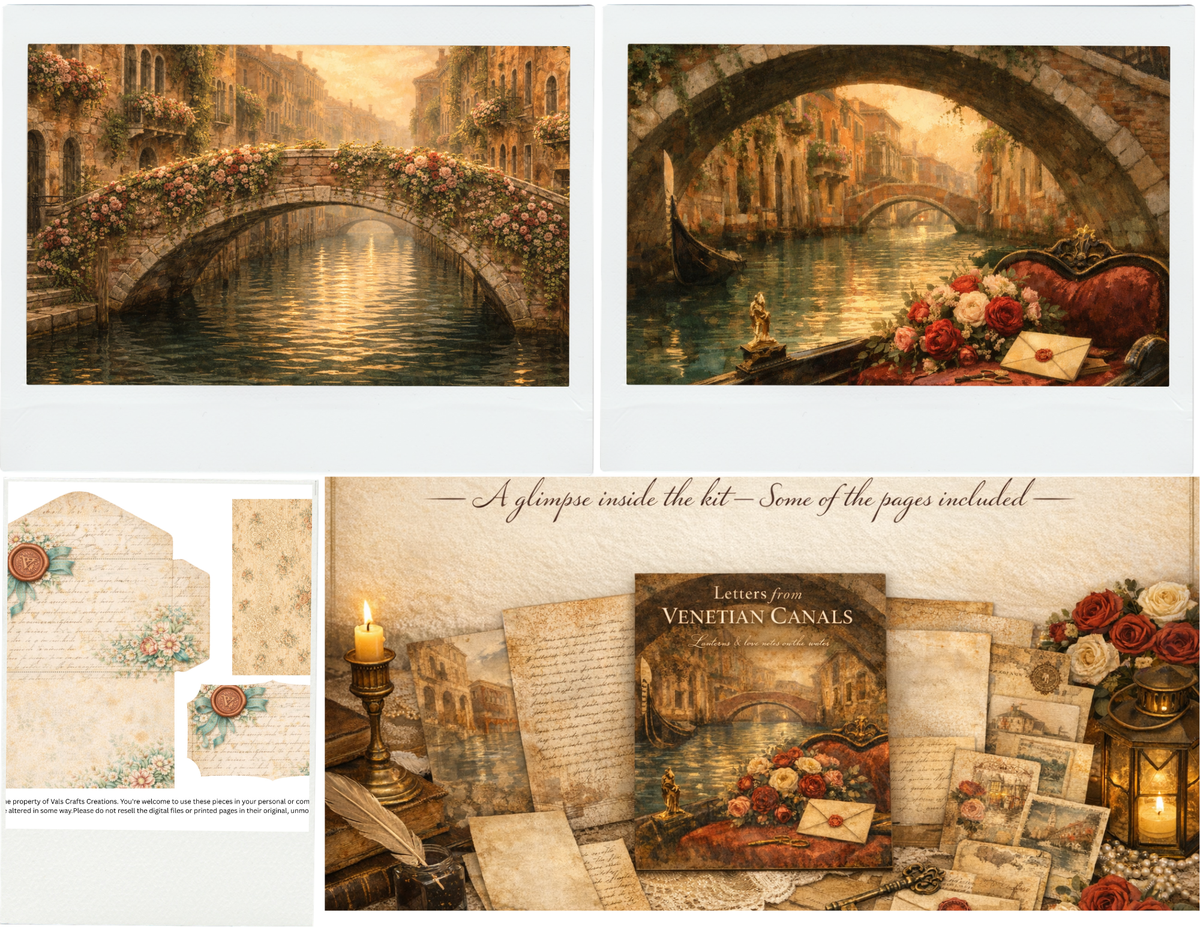 Letters from the Venetian Canals – Romantic Venice Paper Kit for Journaling