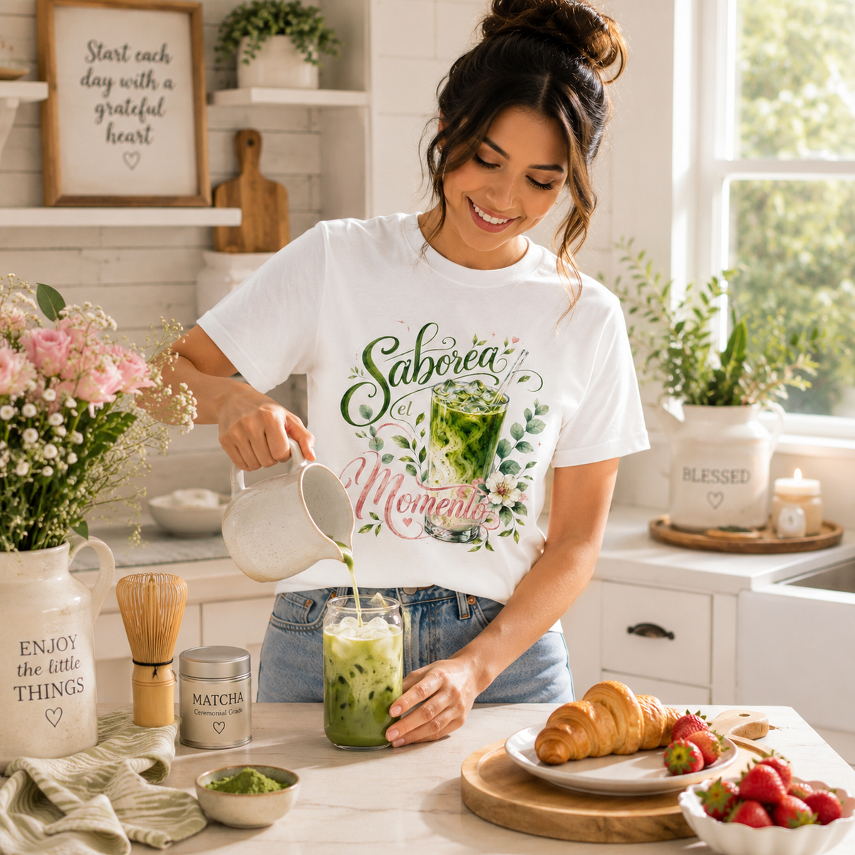 Saborea el Momento Shirt, Iced Matcha Lover Tee