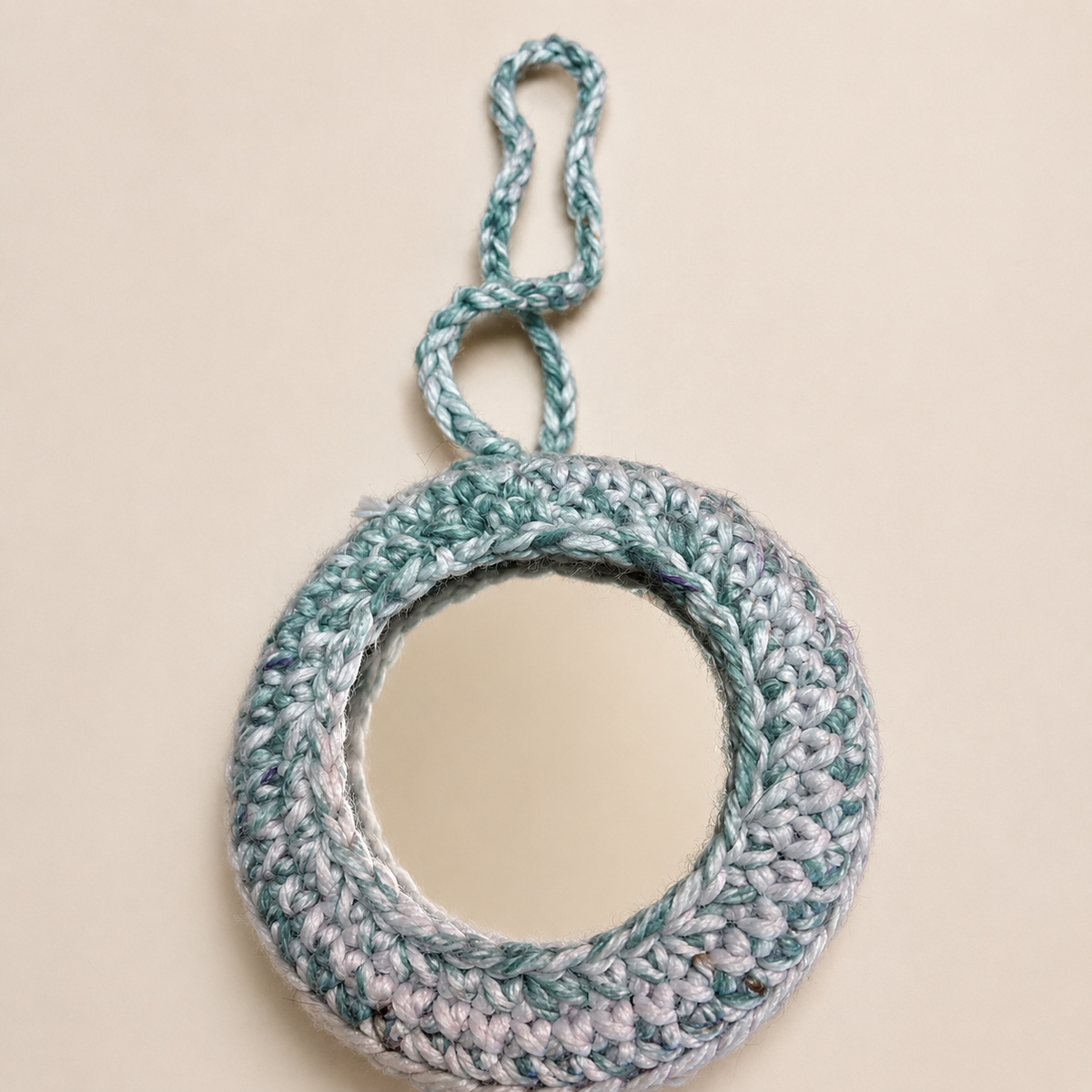 Purple Flower Crochet Pocket Mirror Charm – Handmade Purse Accessory
