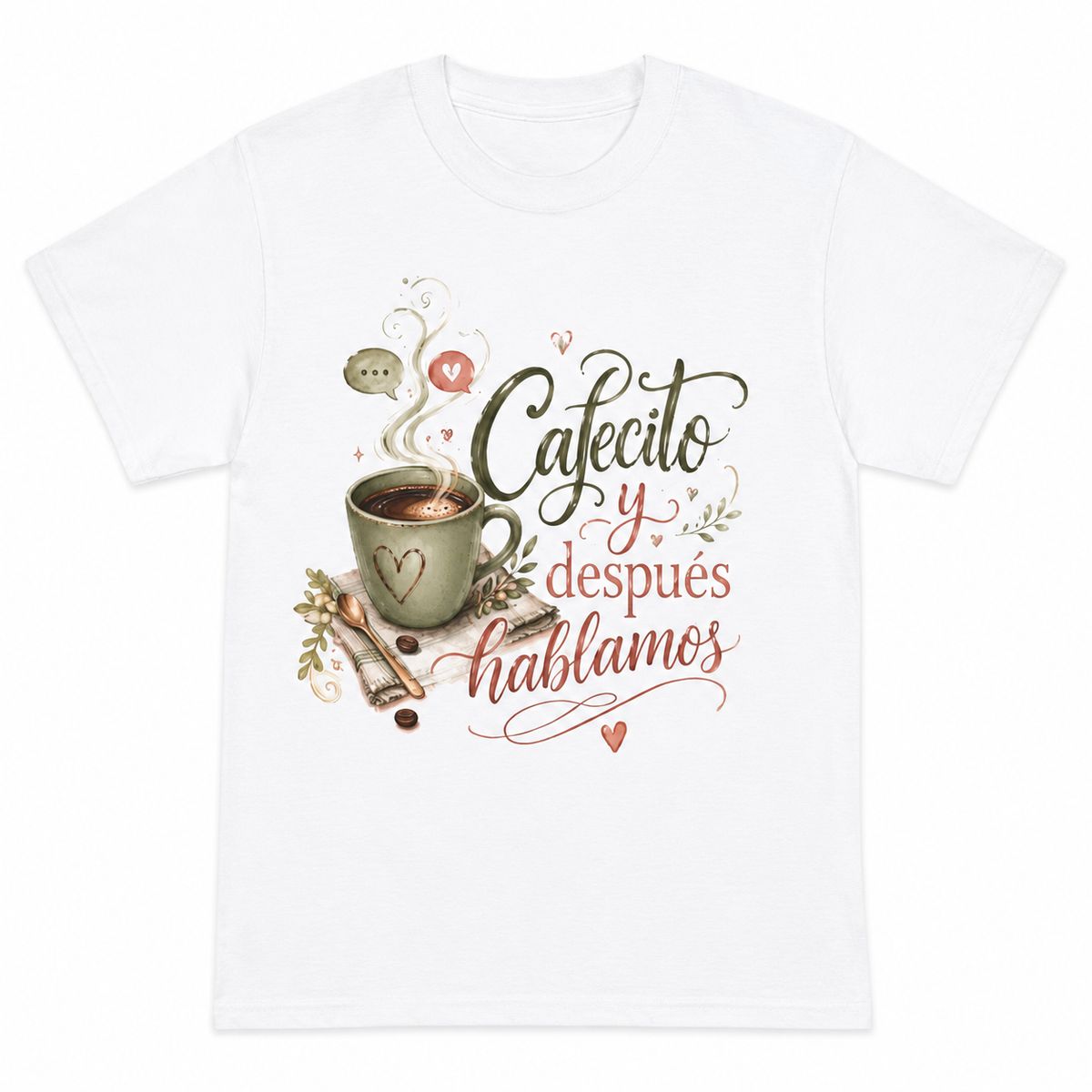 Cafecito y Después Hablamos Shirt, Funny Spanish Coffee Lover Tee