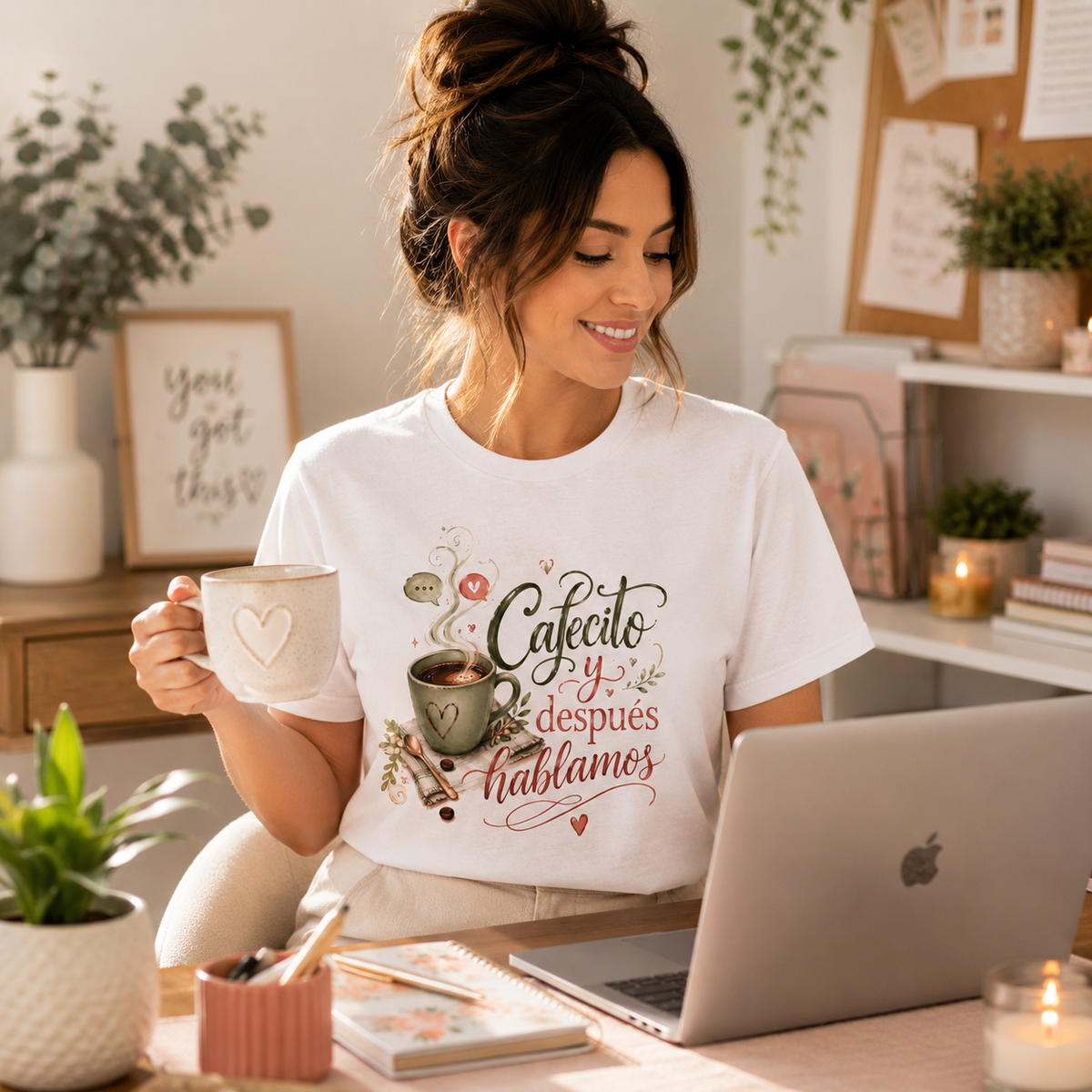 Cafecito y Después Hablamos Shirt, Funny Spanish Coffee Lover Tee