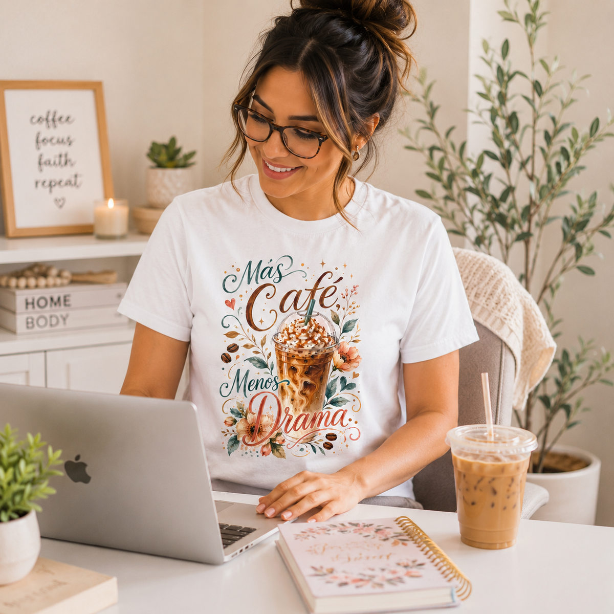 Más Café Menos Drama Shirt, Funny Coffee Lover Tee, Spanish Coffee T-Shirt
