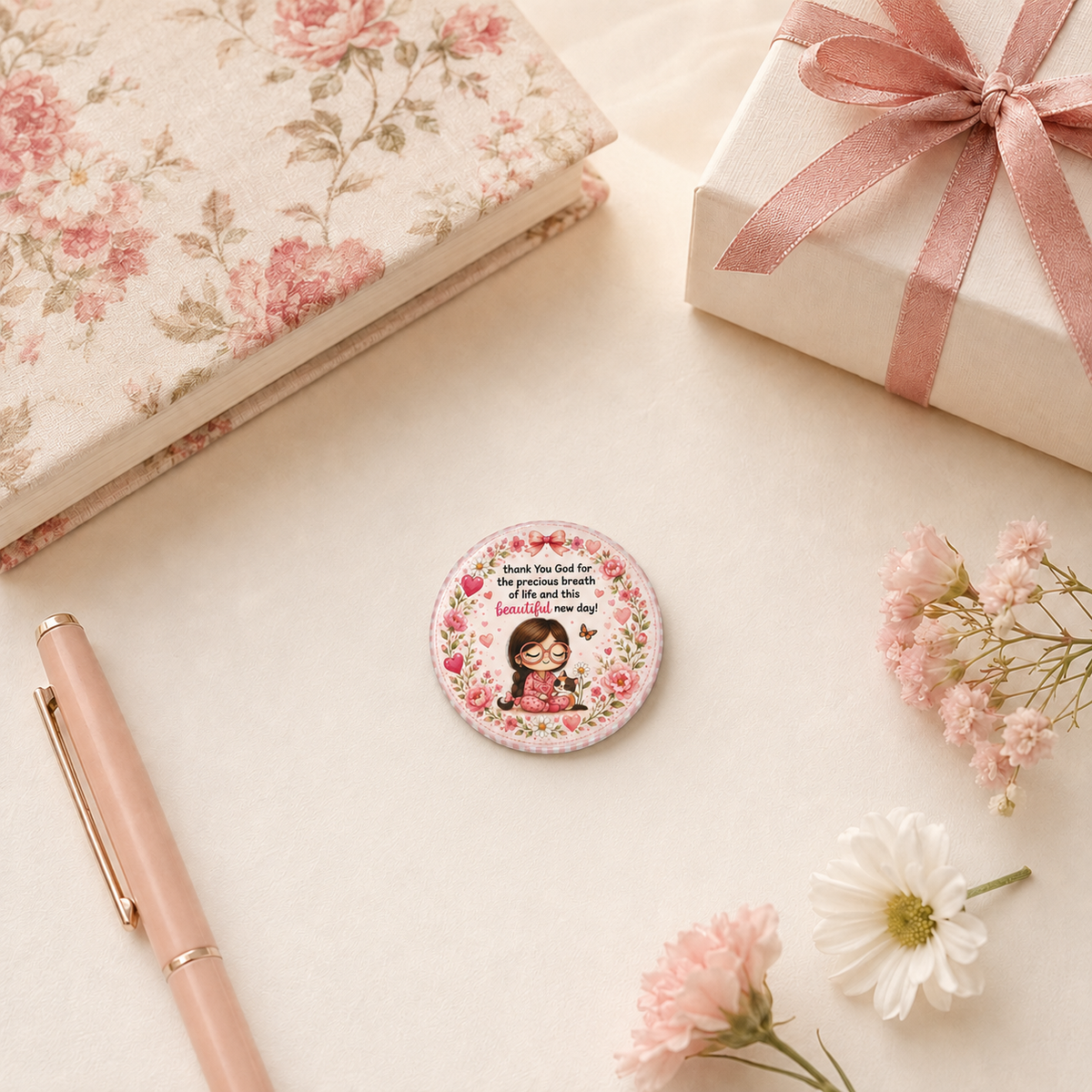 Thank You, God, For the precious Breath of Life Pin Button