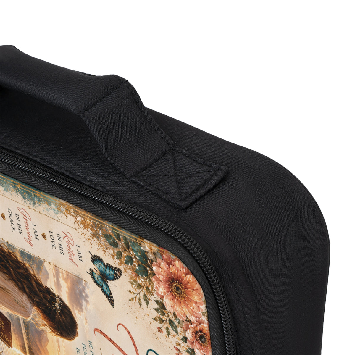 Bloom in His Timing Christian Bible Cover | Zippered Bible Case with Handle