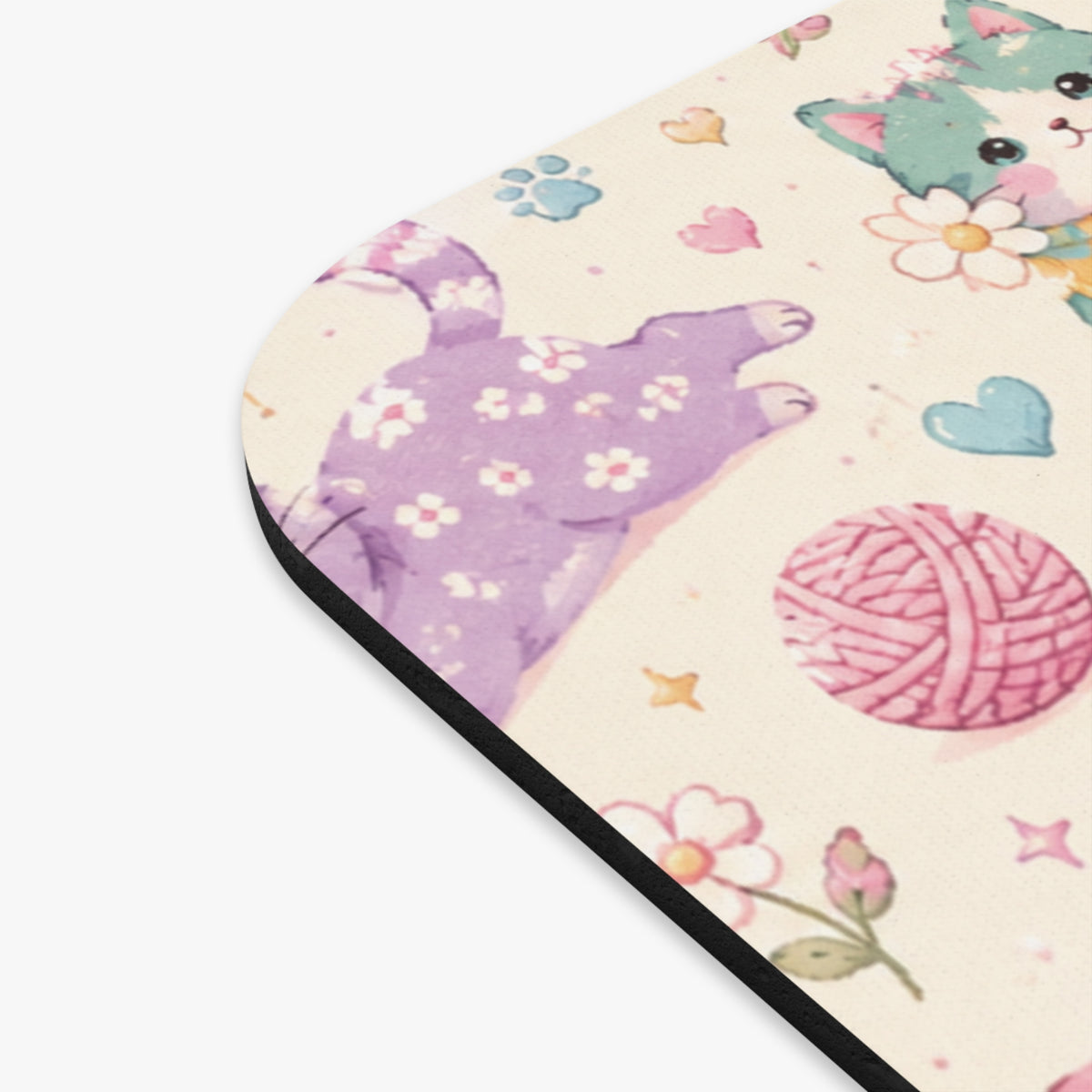 Colorful Companions – Playful Cat Desk Mat