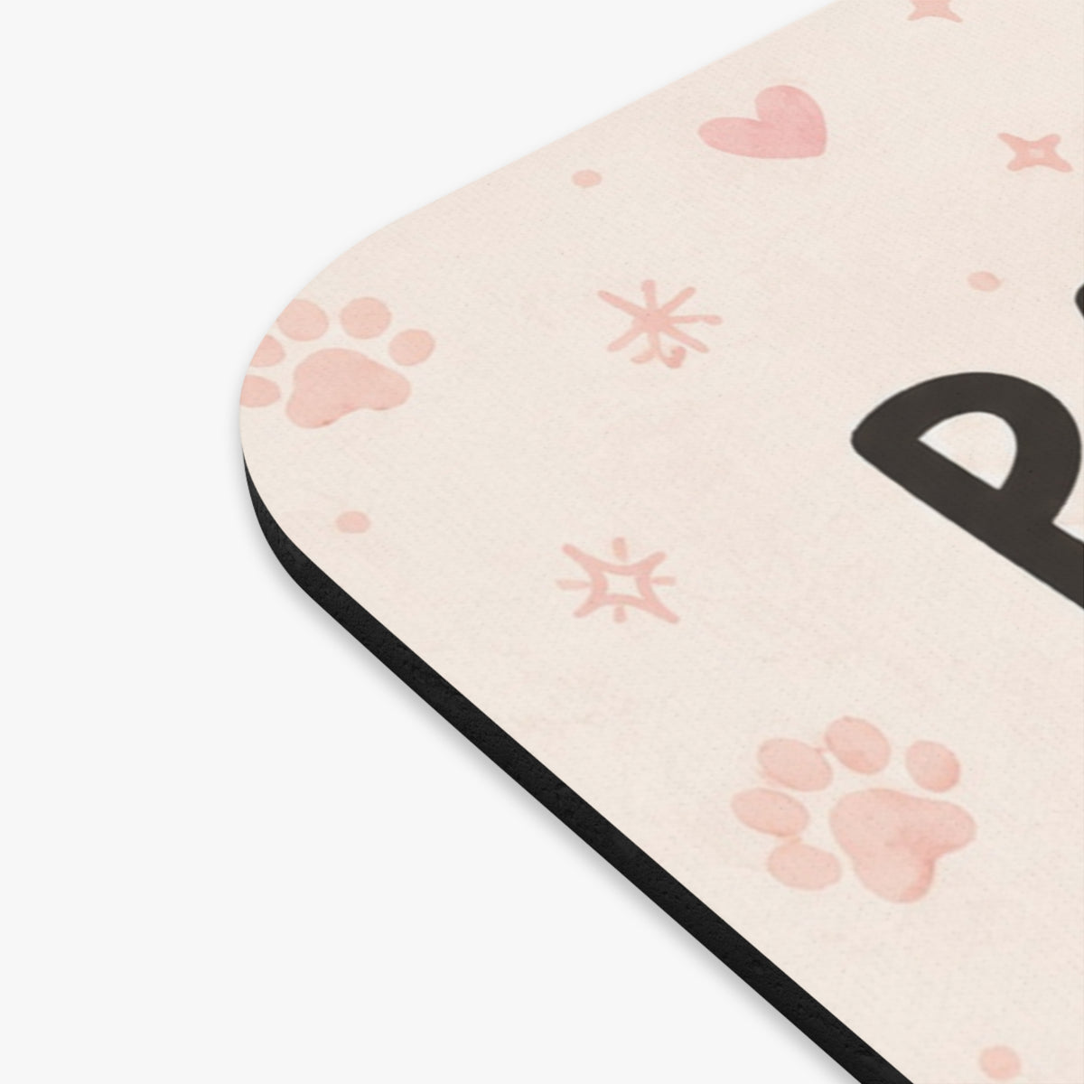 Stay Pawsitive Cute Cats Mouse Pad | Kawaii Cat Desk Mat, Paw Prints
