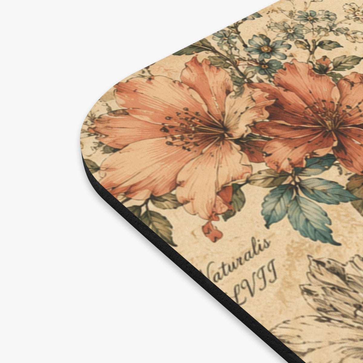 Vintage Botanical Butterfly Mouse Pad | Cottagecore Floral Desk Accessory | Antique Nature Inspired Workspace Decor