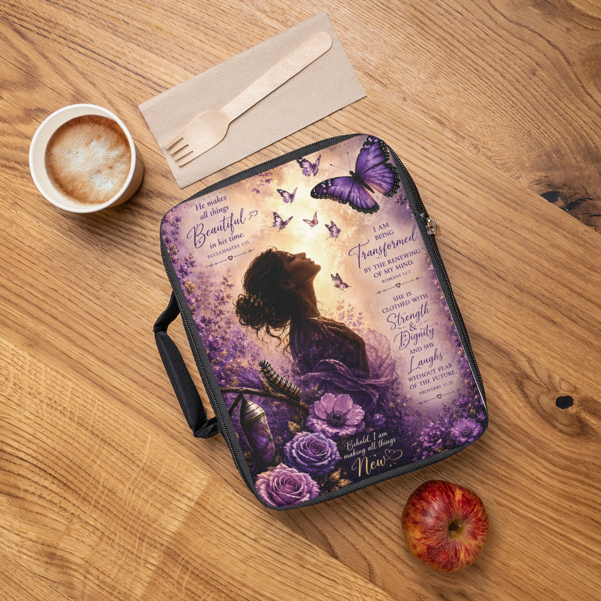 Transformed Christian Bible Cover | Zippered Bible Case with Handle