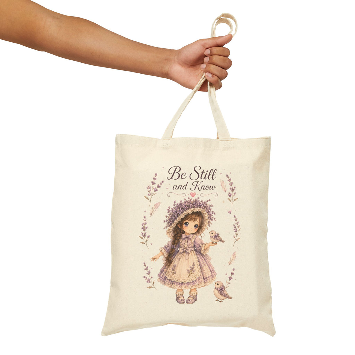Christian Canvas Tote Bag, Be Still and Know, Faith Gift for Women