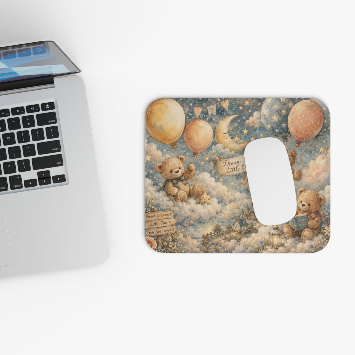Dream Big Little One Mouse Pad | Teddy Bears, Moon and Stars