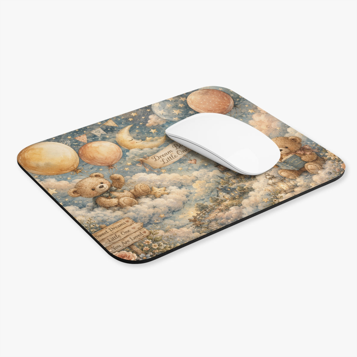 Dream Big Little One Mouse Pad | Teddy Bears, Moon and Stars