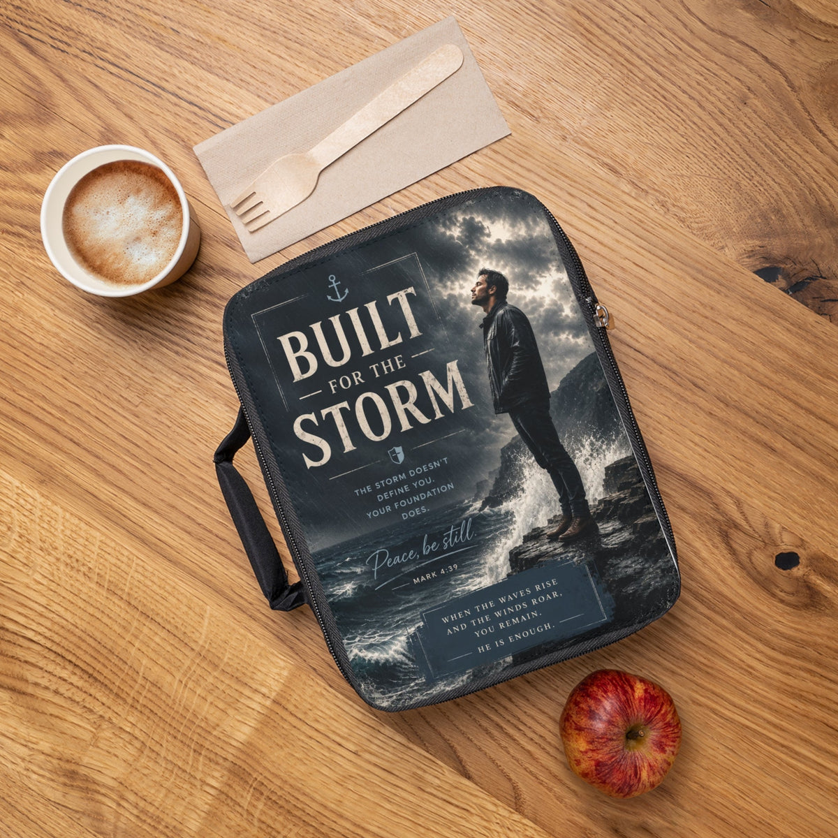 Built for the Storm Christian Bible Cover | Zippered Bible Case with Handle