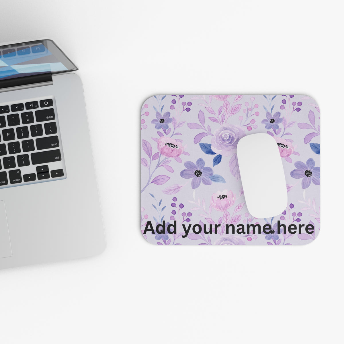 Lavender Floral Mouse Pad | Purple Wildflower Desk Accessory | Feminine Office Decor | Botanical Workspace Gift