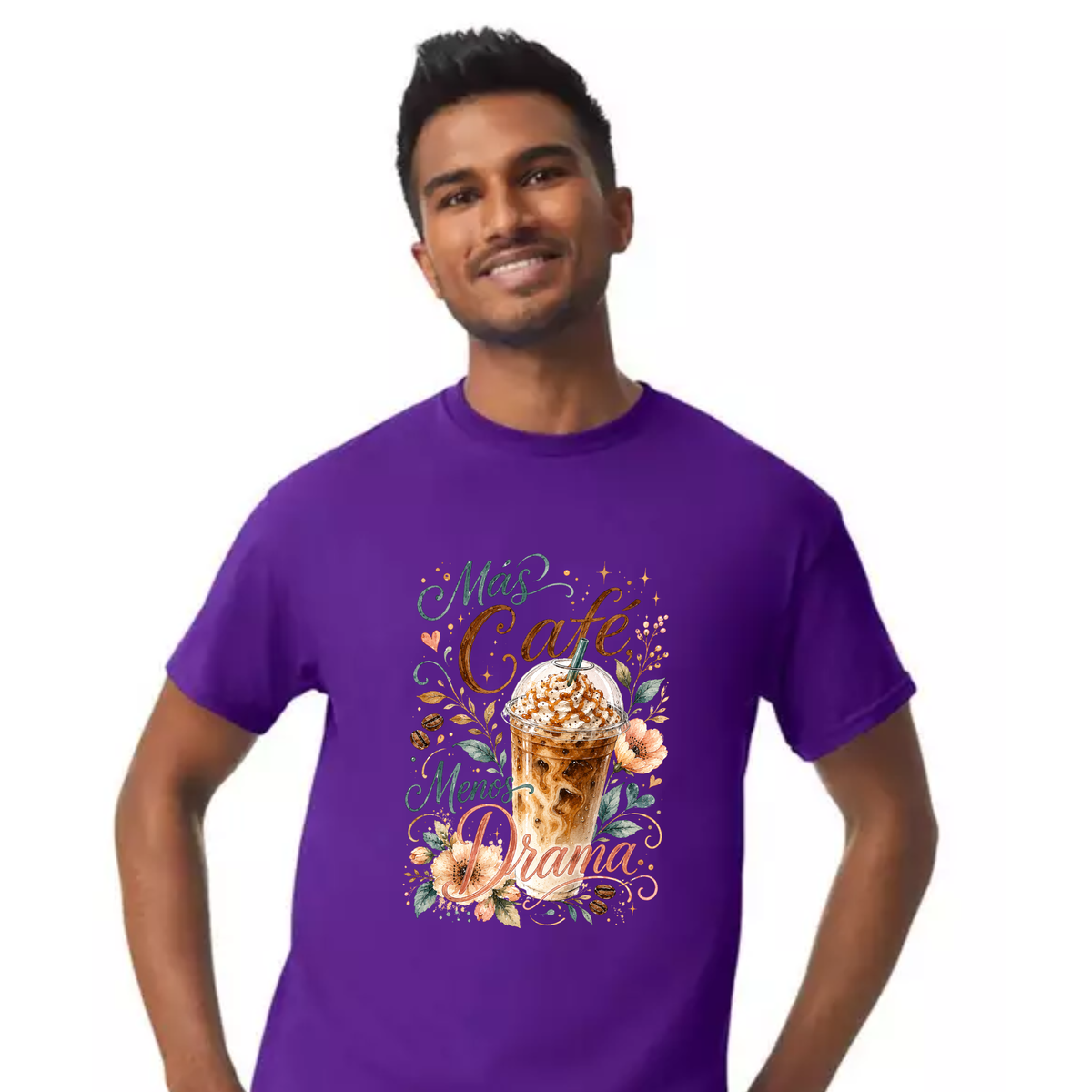 Más Café Menos Drama Shirt, Funny Coffee Lover Tee, Spanish Coffee T-Shirt