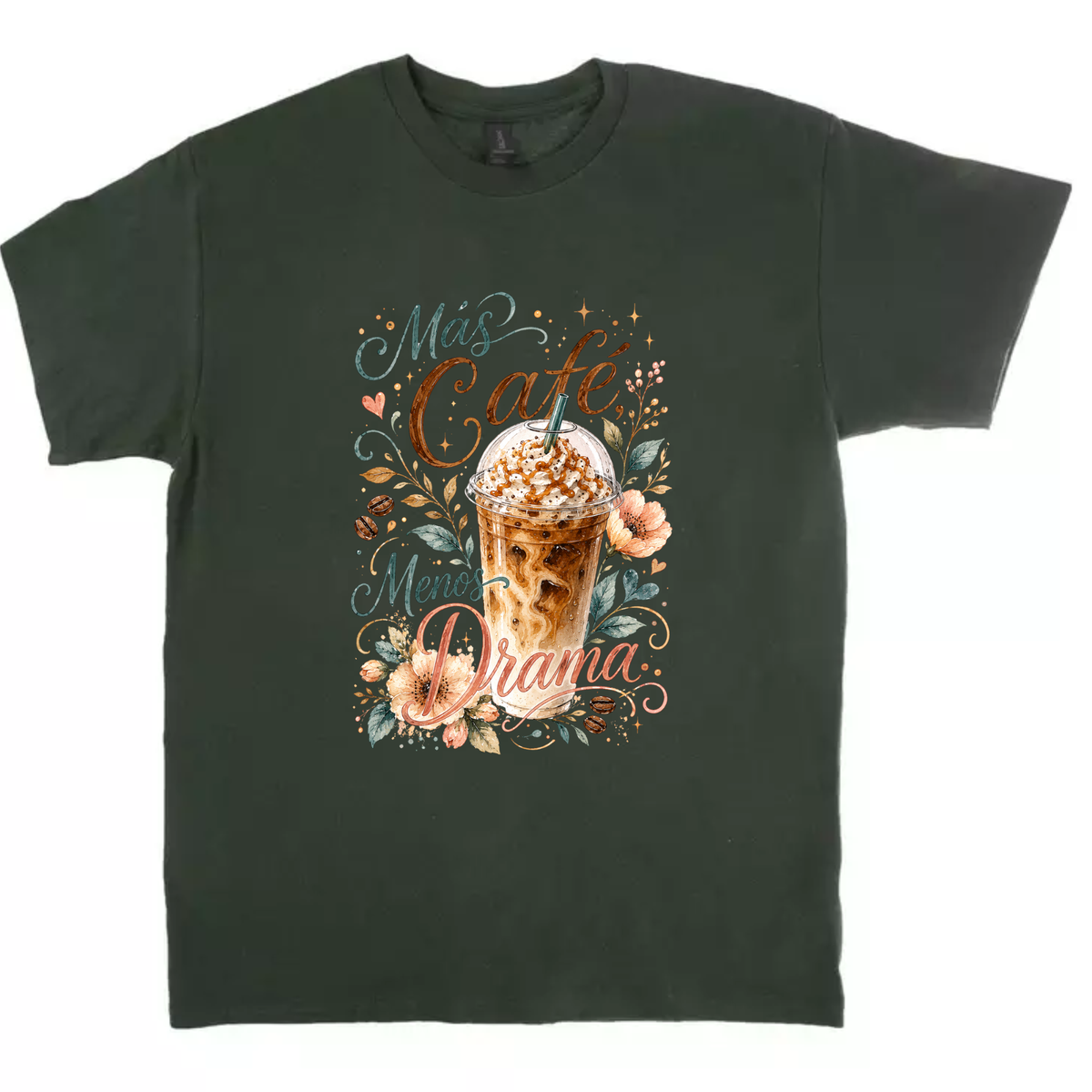Más Café Menos Drama Shirt, Funny Coffee Lover Tee, Spanish Coffee T-Shirt