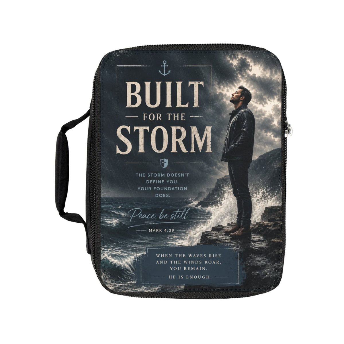 Built for the Storm Christian Bible Cover | Zippered Bible Case with Handle