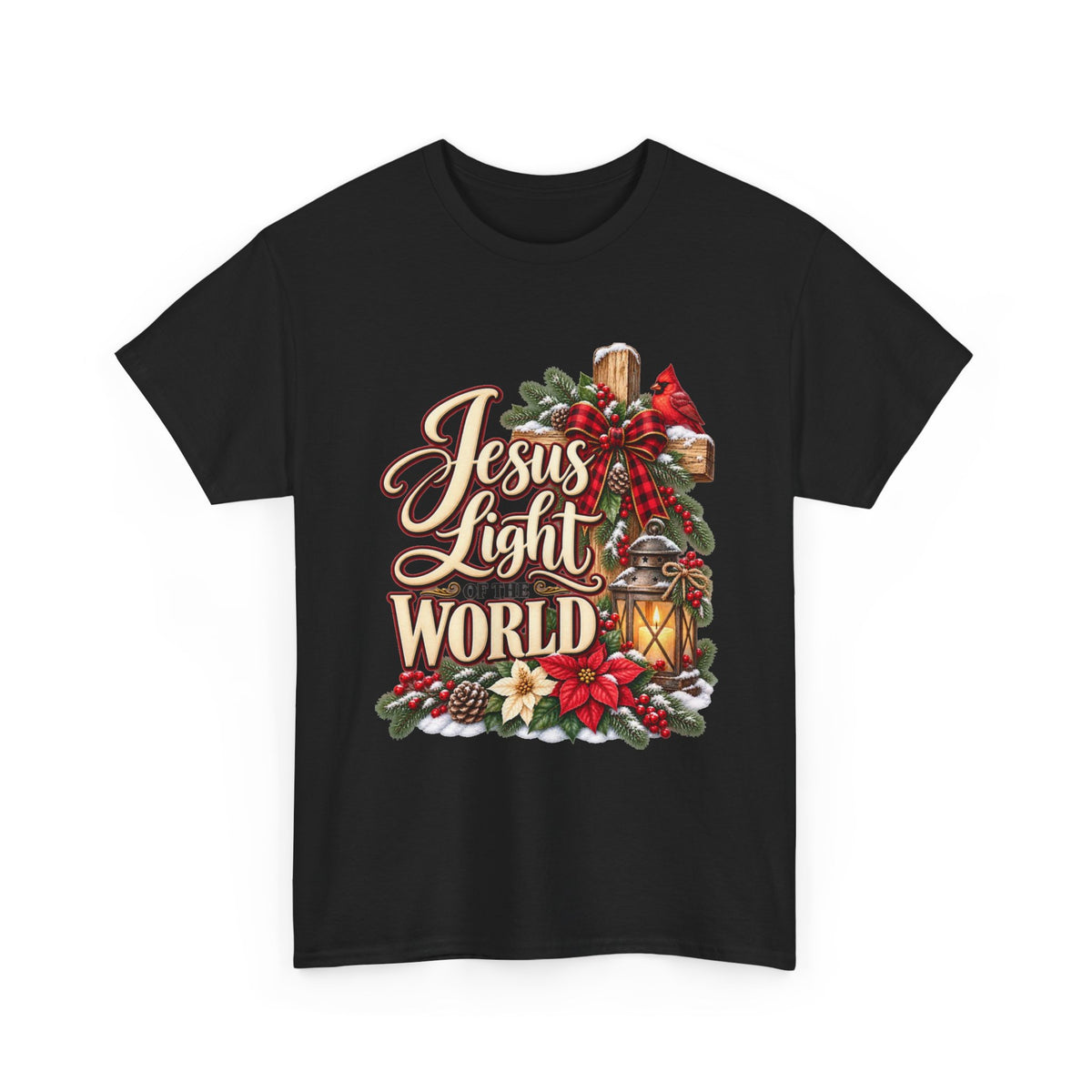 Black Jesus Light of the World Christmas T-shirt