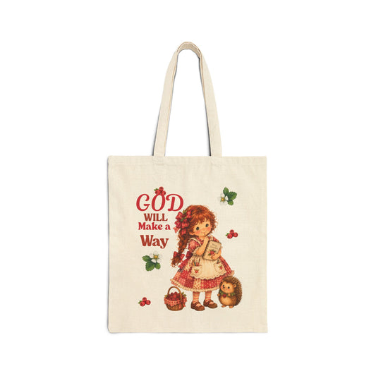 Christian Canvas Tote Bag, Christian Gift- God Will Make a Way