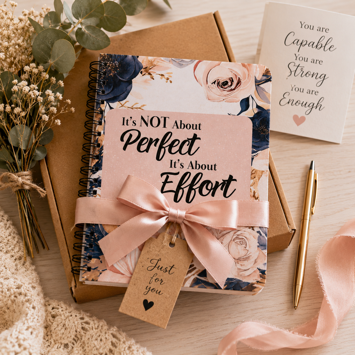 It's Not About Perfect Inspirational Spiral Notebook