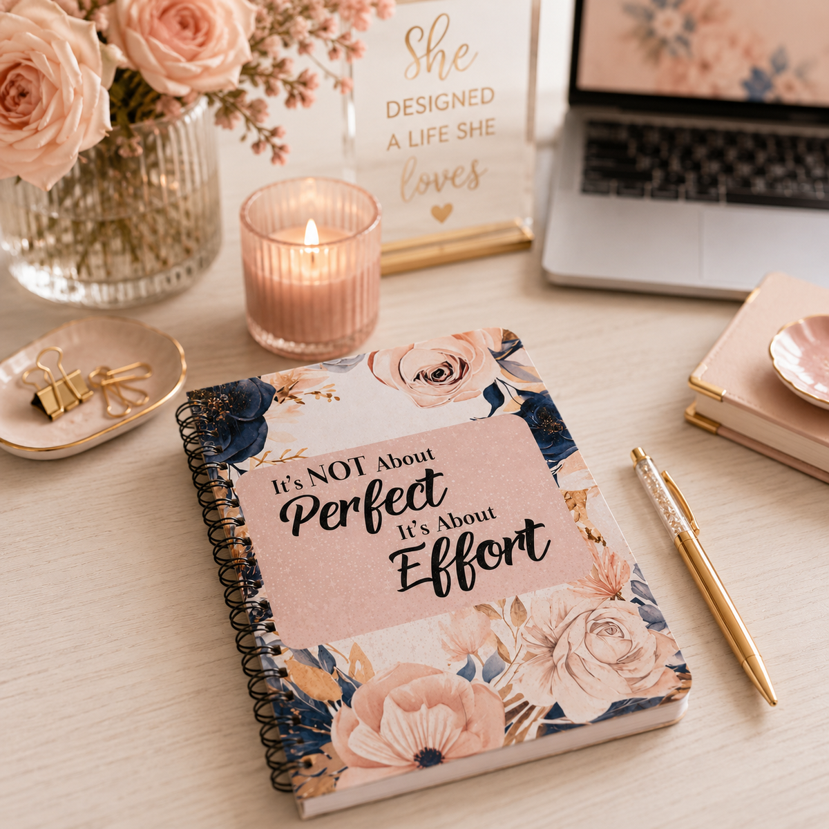 It's Not About Perfect Inspirational Spiral Notebook