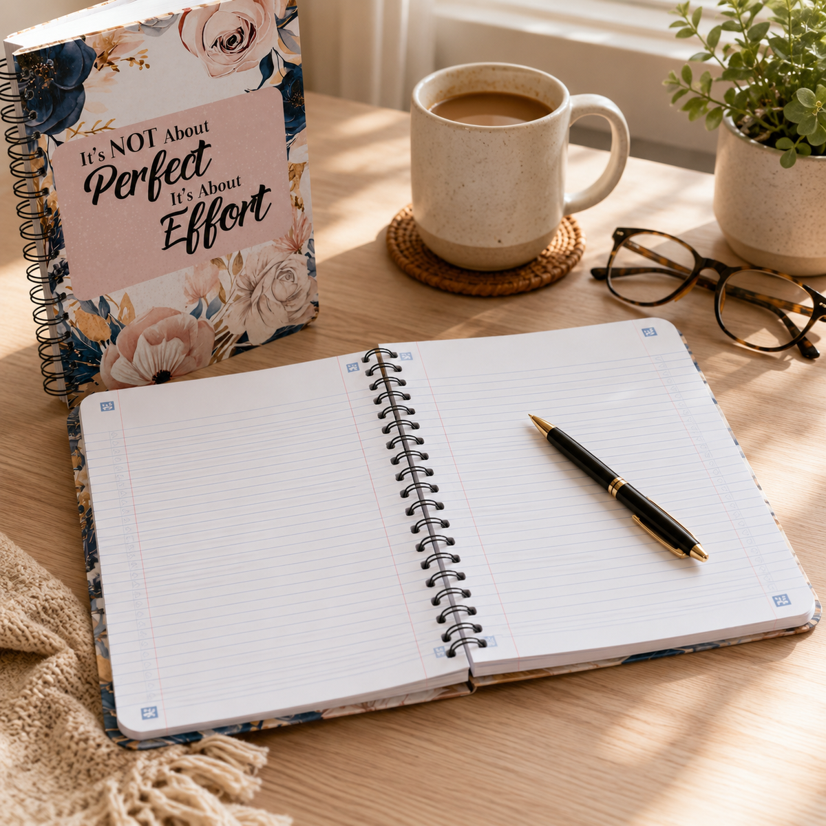 It's Not About Perfect Inspirational Spiral Notebook