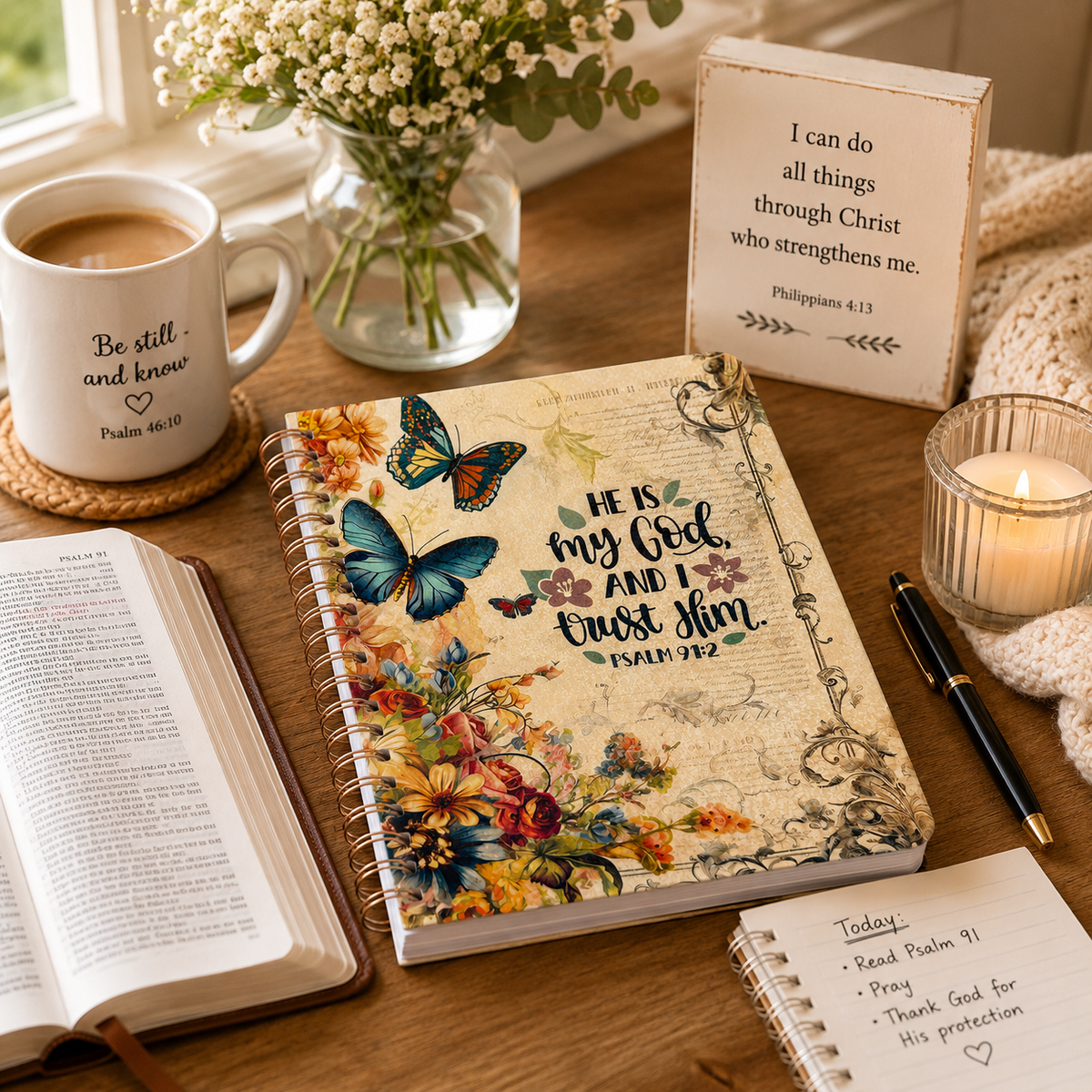 He is my God Inspirational Spiral Notebook