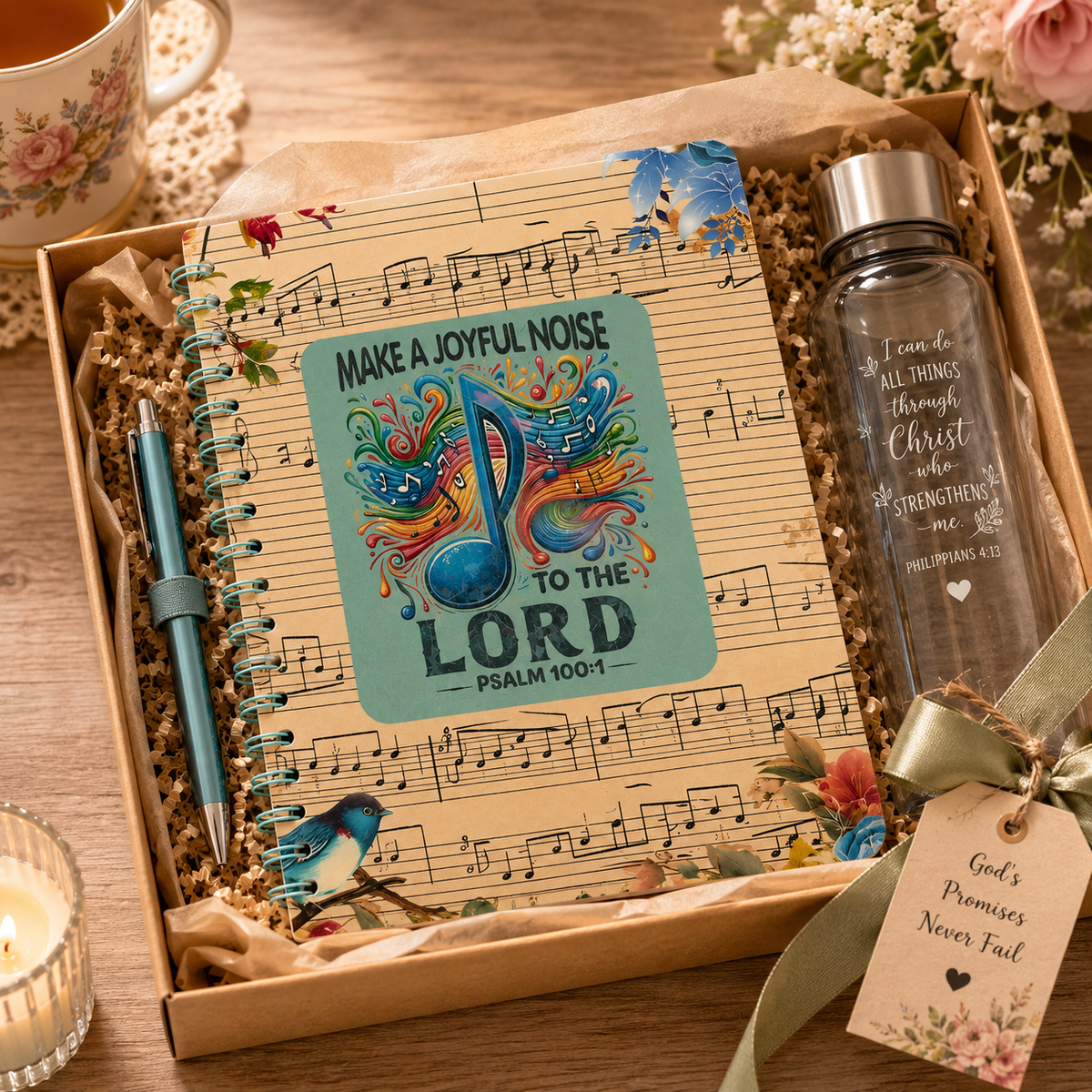 Make a Joyful Noise Inspirational Spiral Notebook