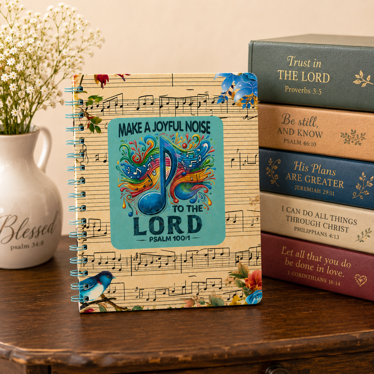 Make a Joyful Noise Inspirational Spiral Notebook