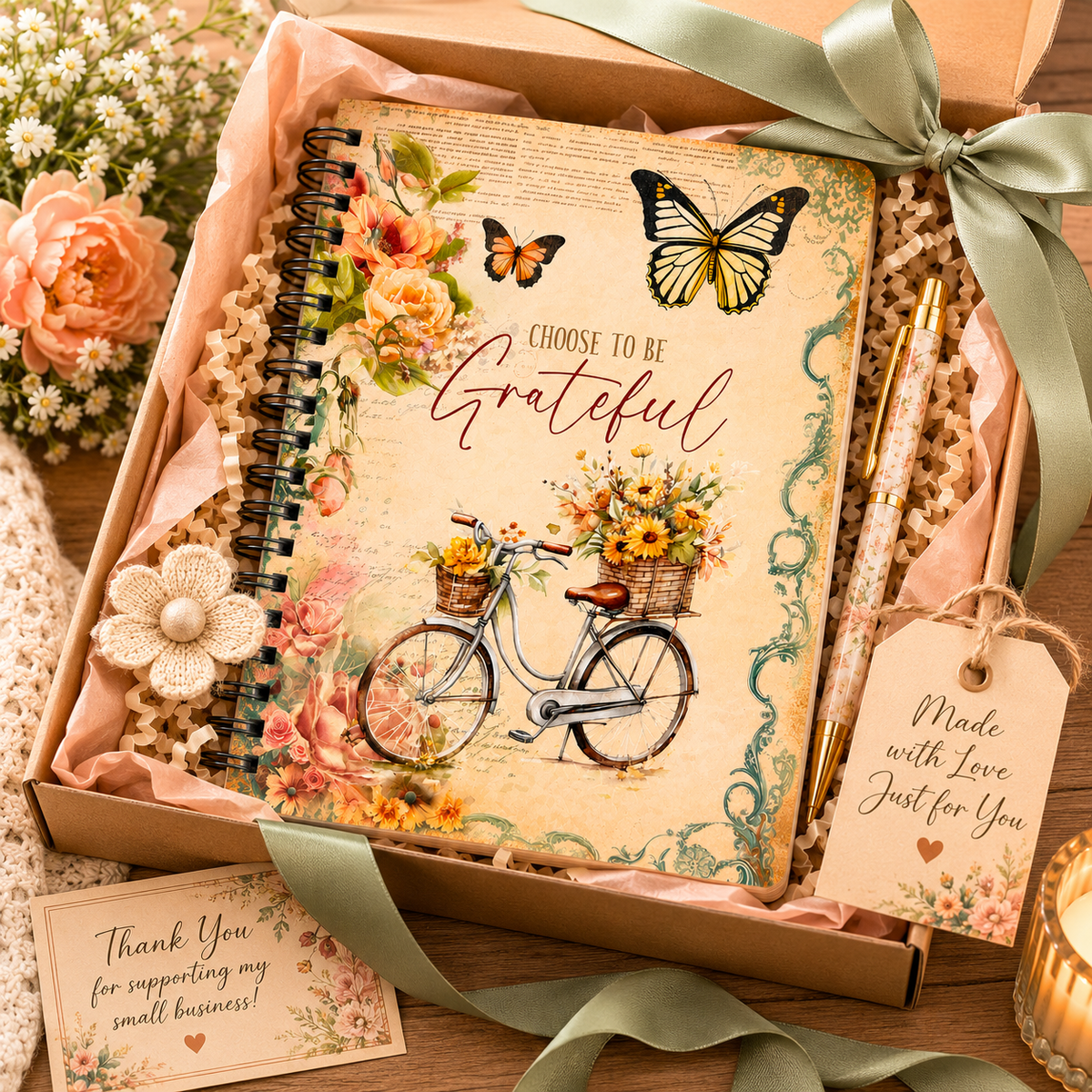Choose to be Grateful Christian Inspirational Spiral Notebook