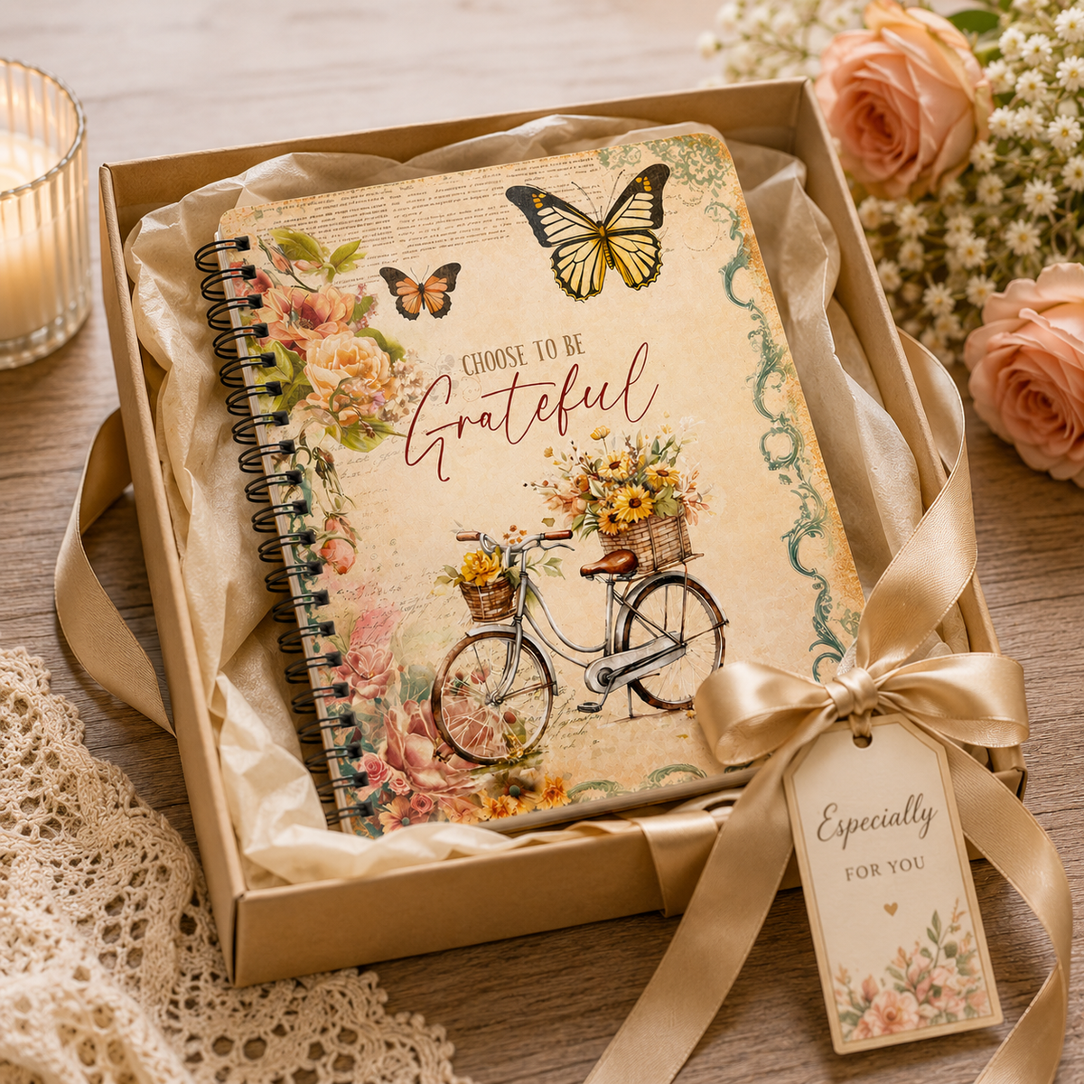 Choose to be Grateful Christian Inspirational Spiral Notebook