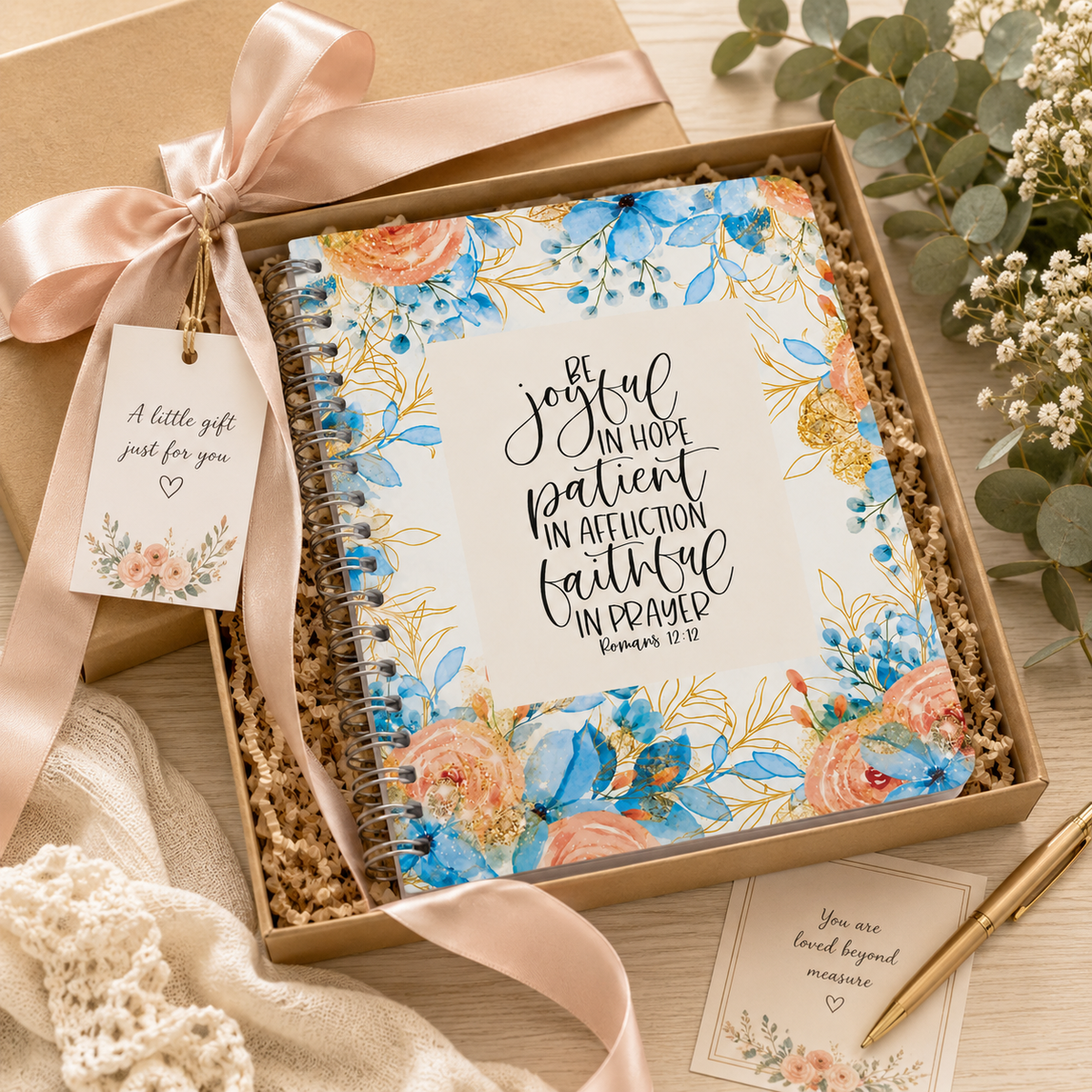 Be Joyful in Hope Inspirational Spiral Notebook