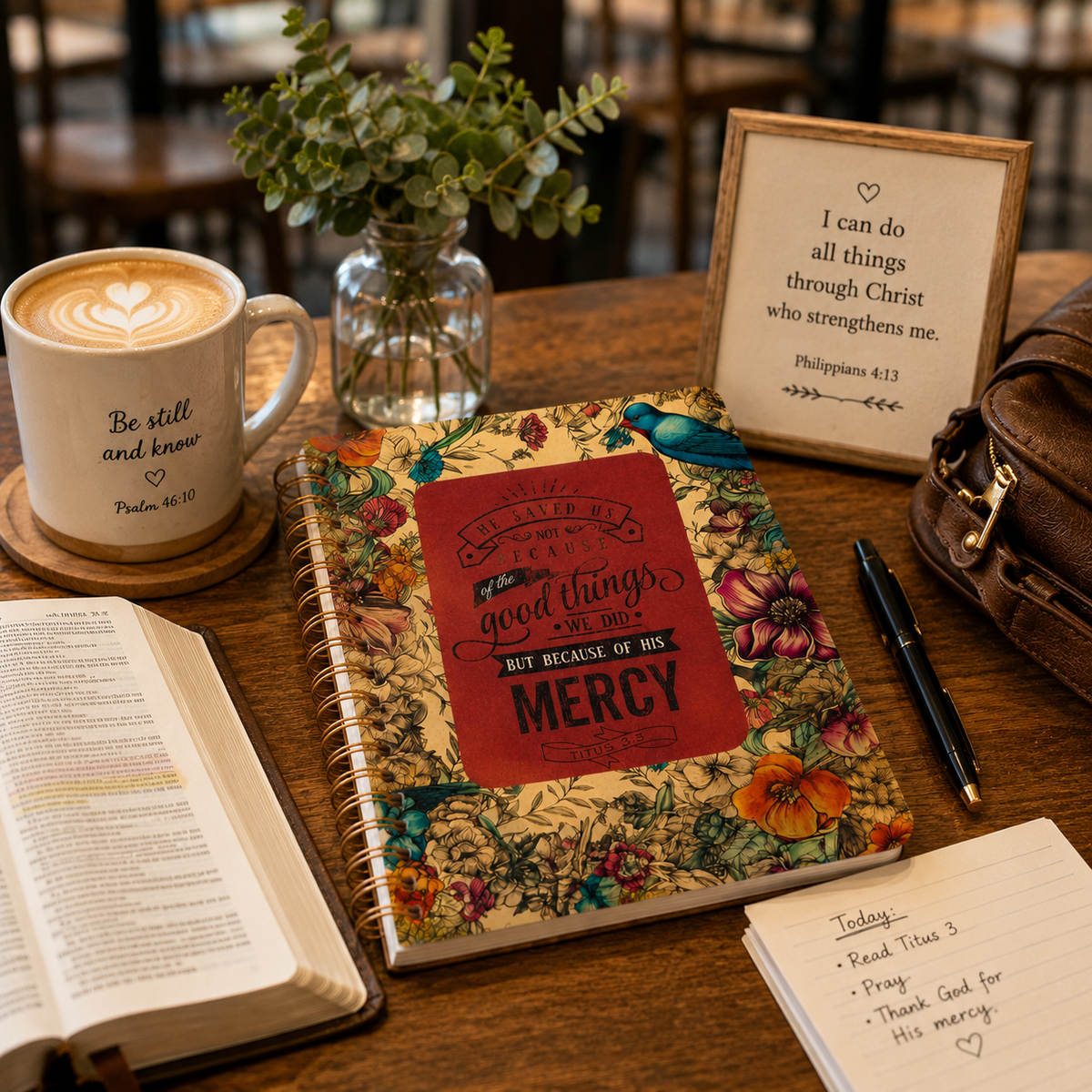 He Saved Us Christian Inspirational Spiral Notebook