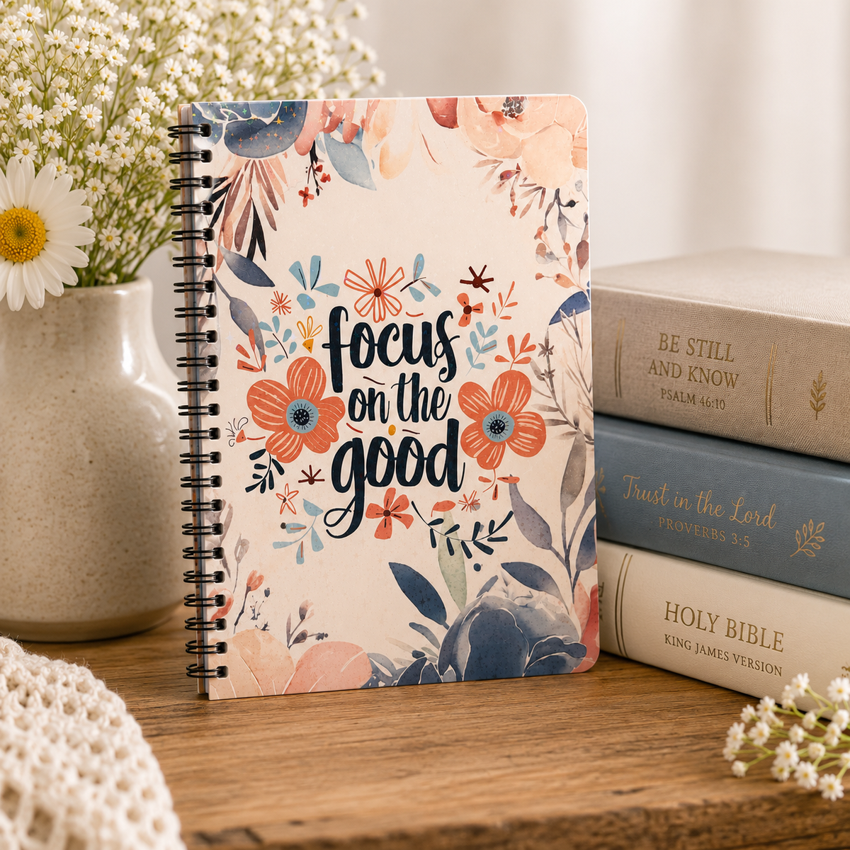 Focus on the Good Spiral Inspirational Notebook