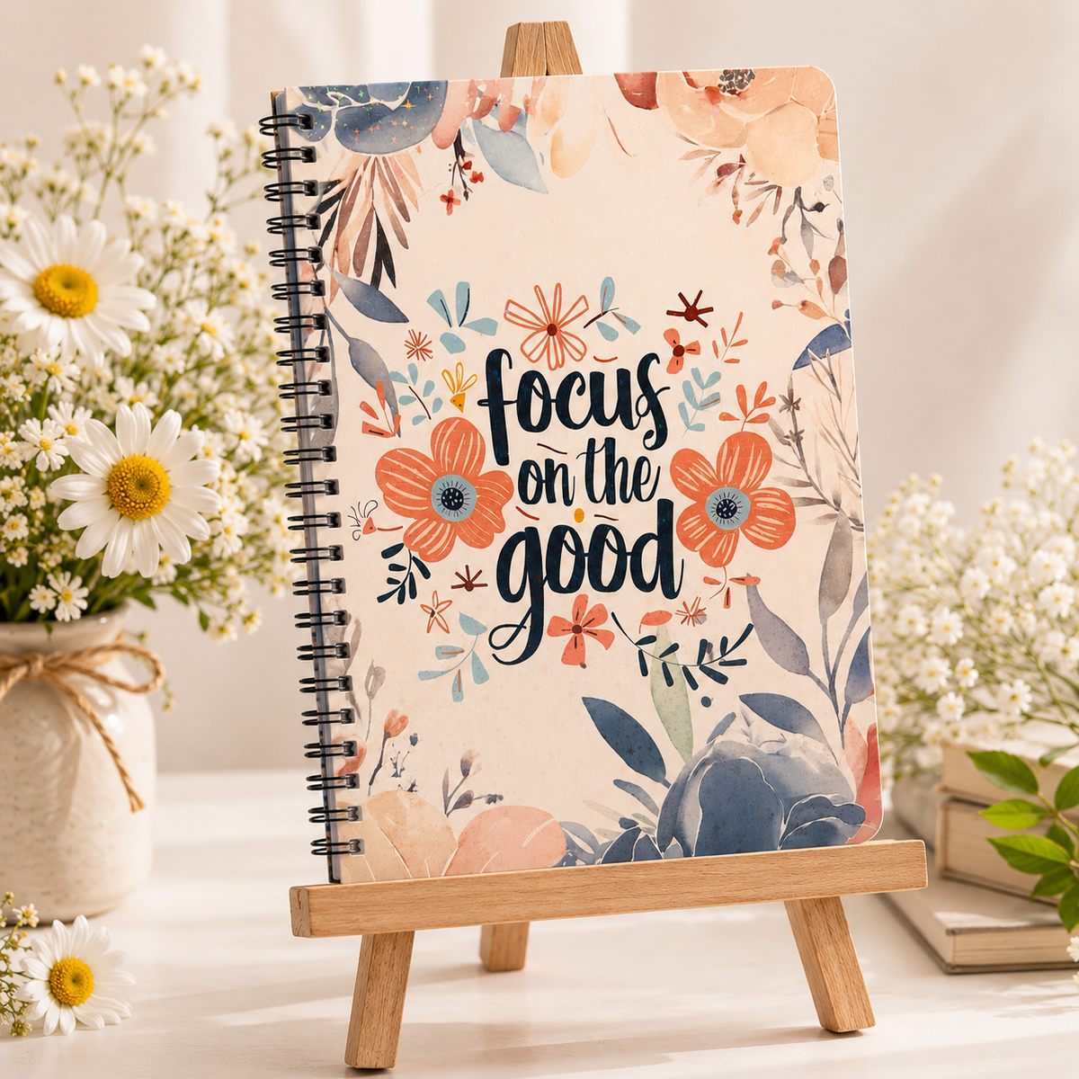Focus on the Good Spiral Inspirational Notebook