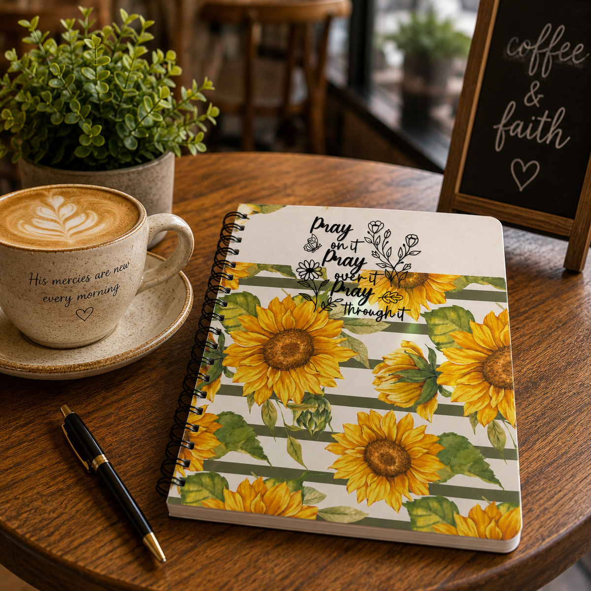 Pray on it Faith Inspirational Spiral Notebook