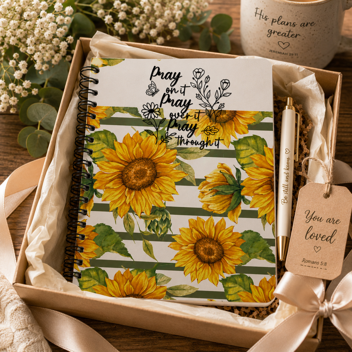 Pray on it Faith Inspirational Spiral Notebook