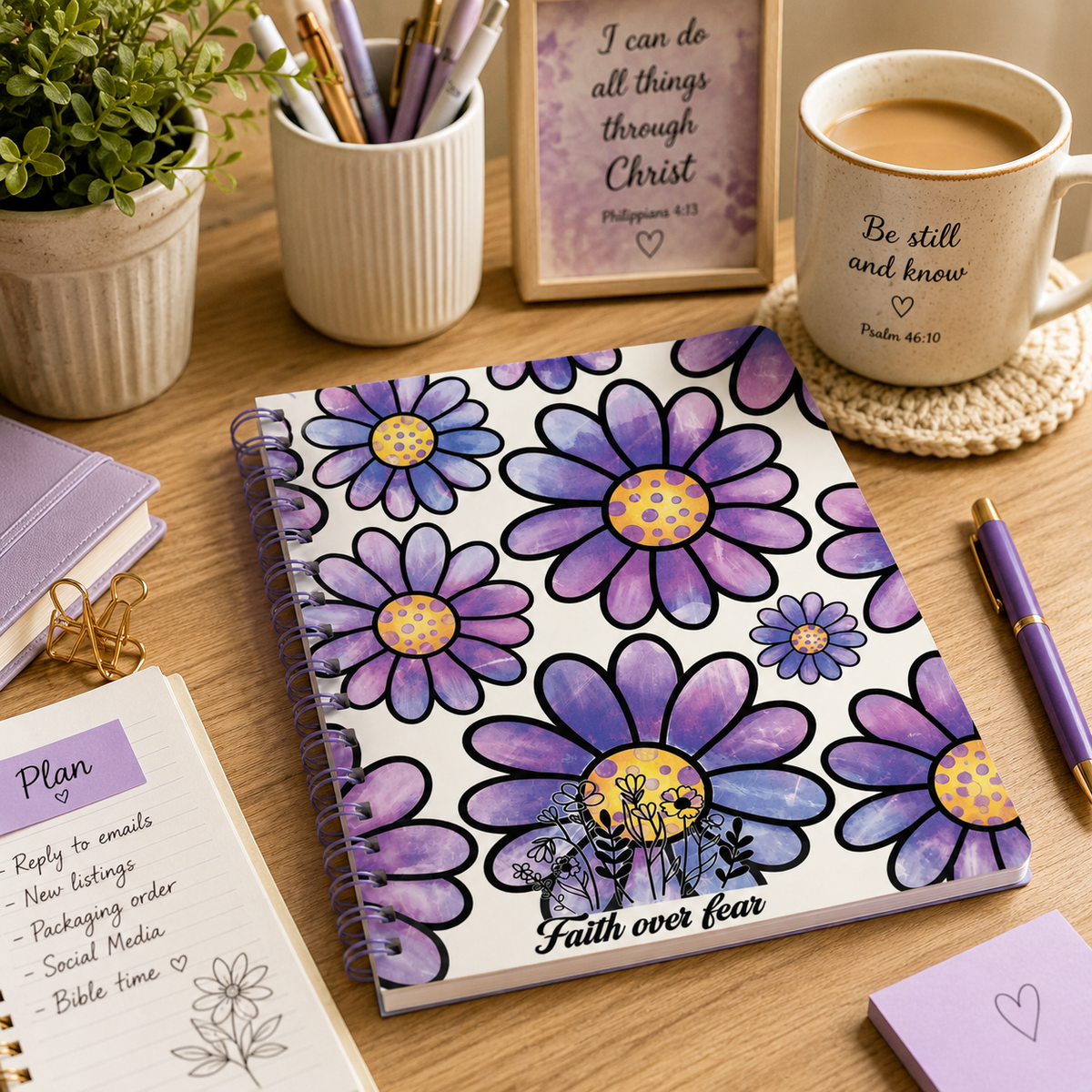 Faith Over Fear Spiral Notebook