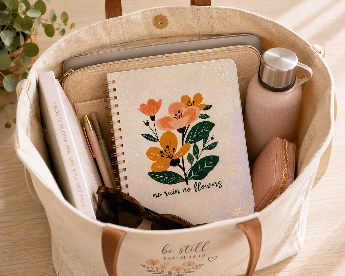 No Rain No Flowers Spiral Notebook