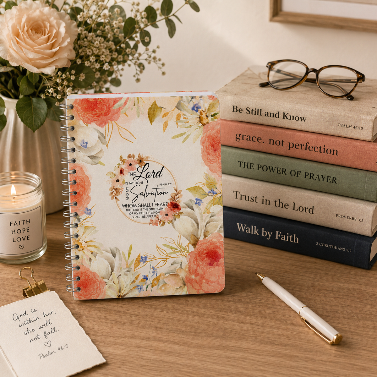 The Lord Is My Light and My Salvation Spiral Notebook